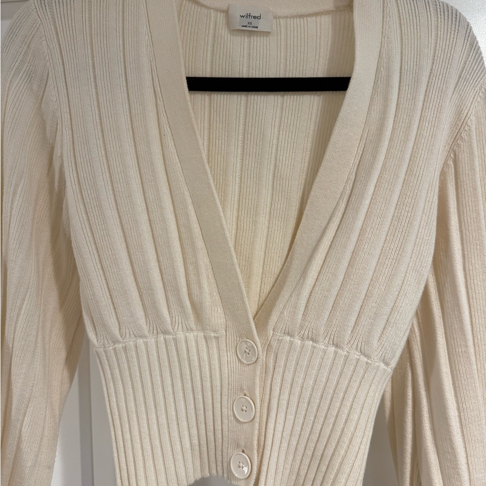 Wilfred Cream Ribbed Cardigan - Picture 2 of 2